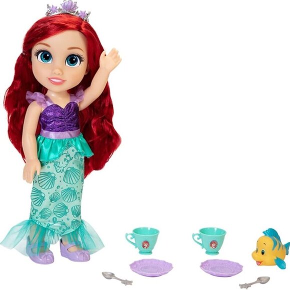 Disney Other - Disney Princess Ariel Doll Tea Time with Flounder, Tea Cups Disney Doll